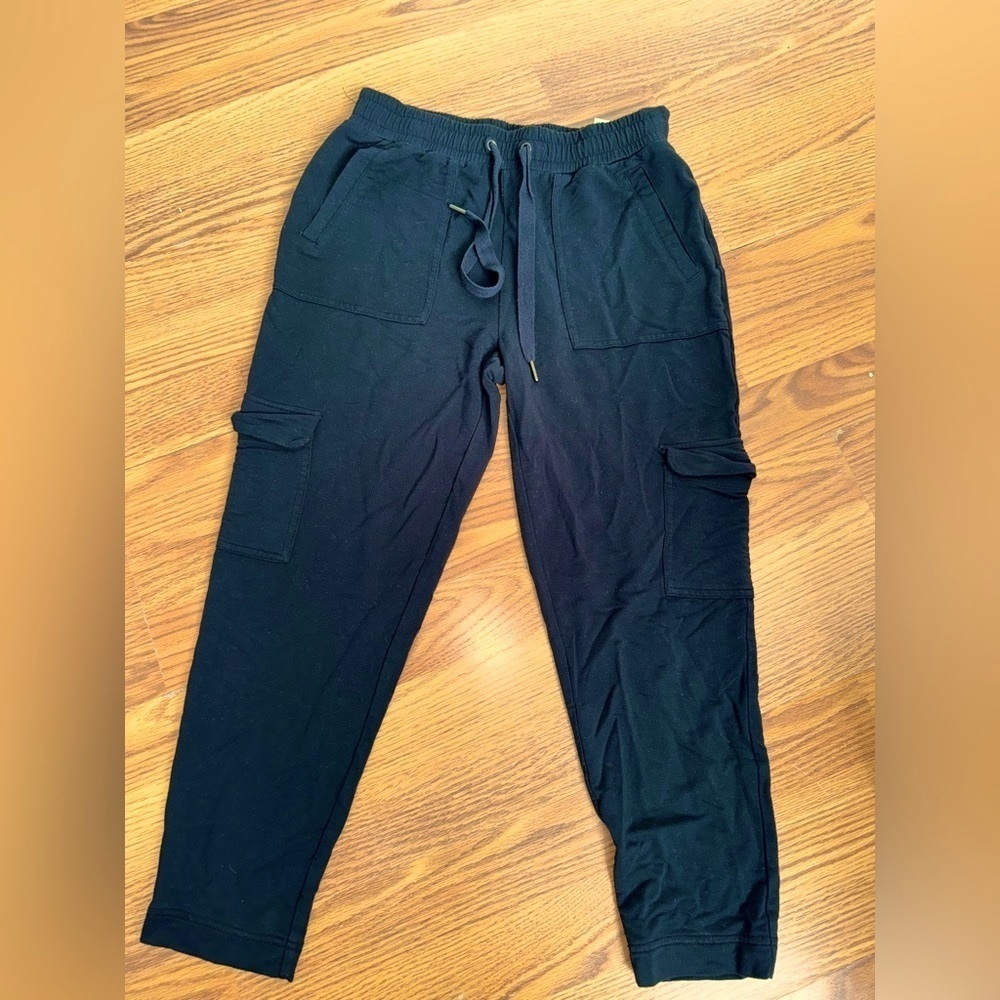 Banana Republic loose black joggers woman sides XS Petite